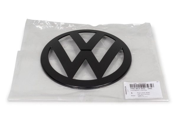 NEW GENUINE VW TRANSPORTER MULTIVAN 03-09 FRONT CENTER GRILL BADGE BLACK EMBLEM