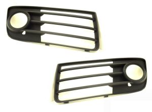 NEW GENUINE AUDI TT 2011-2014 FRONT BUMPER BLACK FOG LIGHT GRILL LEFT RIGHT SET