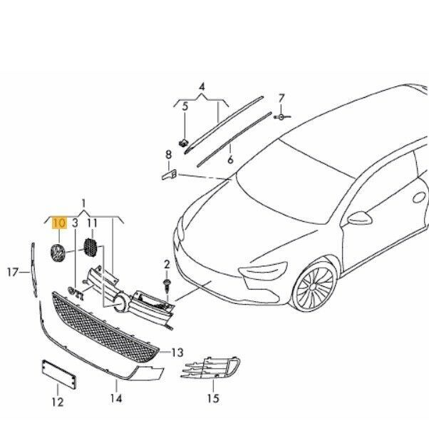 NEW GENUINE VW GOLF 6 FRONT CENTER GRILL BADGE CHROME 5K0853601FULM - Image 2