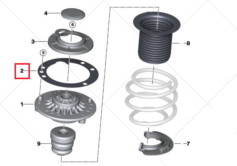 BMW GENUINE NEW F23 F30 F31 F32 F33 F36 FRONT STRUT MOUNT GASKET 31306868240 - Image 2