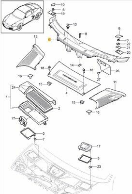 NEW GENUINE PORSCHE 987 BOXSTER CAYMAN 997 BLACK COWL PANEL COVER RHD 99757256311FMT - Image 2
