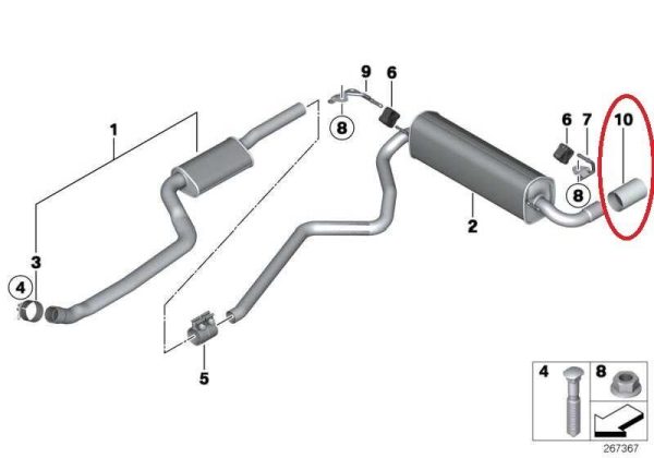 BMW NEW GENUINE 1 2 3 4 SERIES EXHAUST TAIL PIPE TRIM BLACK 1 PIECE 18307610636 - Image 2