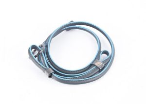 NEW GENUINE BMW COLLECTION LANYARD NAPPA LEATHER METAL BLUE/BLACK 80232411535