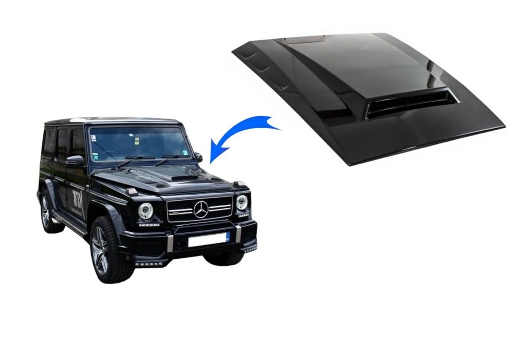 Hood Scoop Bonnet Scoop suitable for Mercedes G-Class W463 (1989-2017) C197 Obsidian Black ABS - Image 10