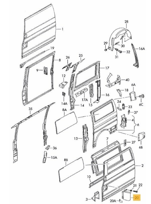NEW GENUINE VW TRANSPORTER T4 1991-2004 FUEL FILLER FLAP CAP COVER 701809905 - Image 2