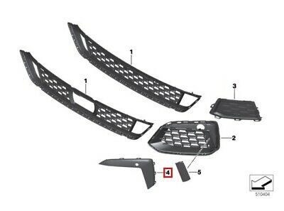 NEW GENUINE BMW 5 SERIES G30 M SPORT FRONT LOWER BUMPER GRILL FINISHER RIGHT O/S 51119852172 - Image 2