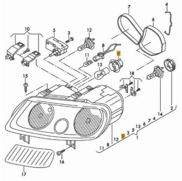 NEW GENUINE VW CADDY TOURAN HEADLIGHT TURN INDICATOR BULB HOLDER 2K0953123 - Image 2