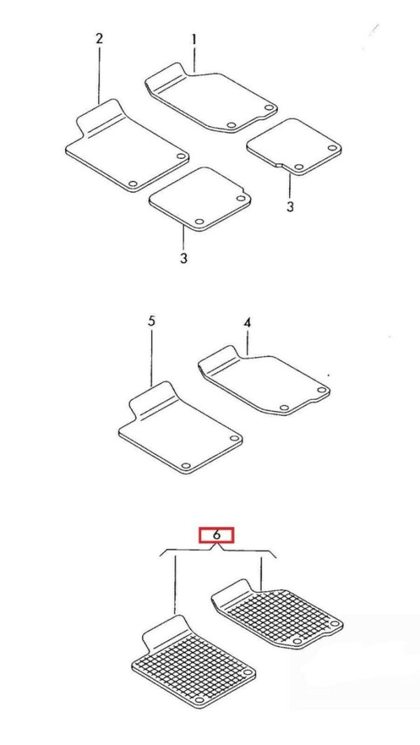 NEW GENUINE VOLKSWAGEN VW TRANSPORTER T5 T6 ALL WEATHER FRONT FLOOR MATS LHD 7H1061551D041 - Image 2
