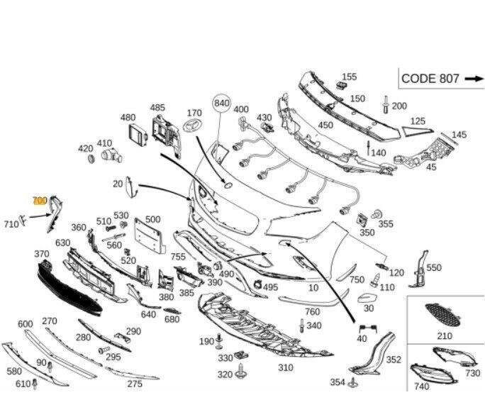 NEW GENUINE MERCEDES BENZ CLA CLASS W117 AMG FRONT BUMPER SIDE SPOILER LEFT N/S A1178858600 - Image 2