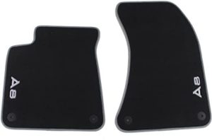 NEW GENUINE AUDI A8 10-17 FRONT PREMIUM BLACK TEXTILE FLOOR MATS LHD 4H1061275MNO