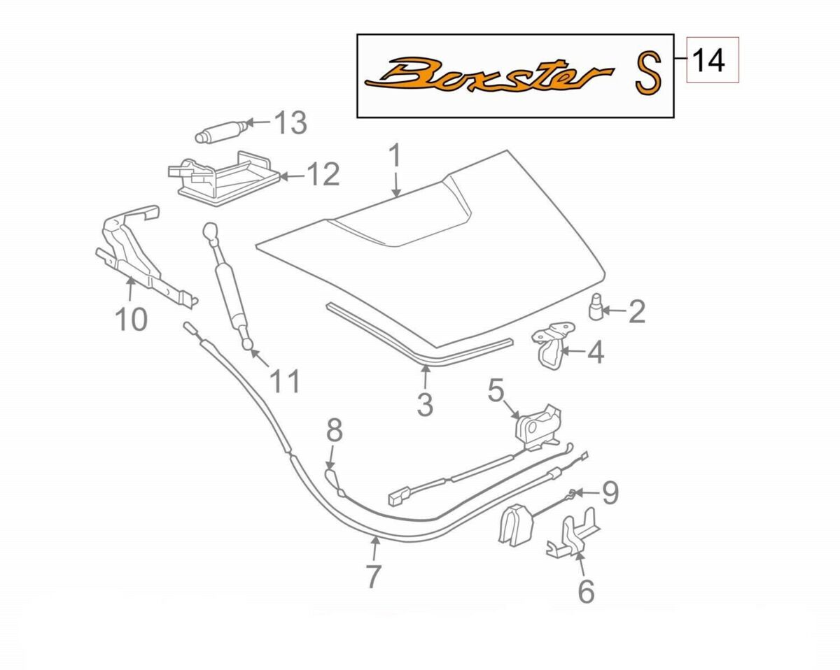 NEW GENUINE PORSCHE TITANIUM BOXSTER S 987 DECAL REAR BOOT LID BADGE EMBLEM 98755903700 - Image 2