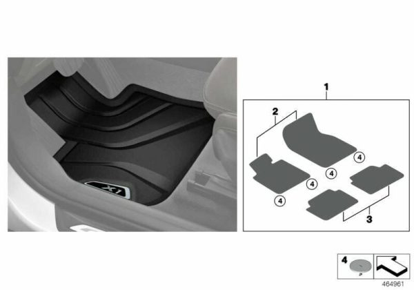 NEW GENUINE BMW X1 SERIES F48 FLOOR MATS ALL WEATHER FRONT LHD 51472365853 - Image 2