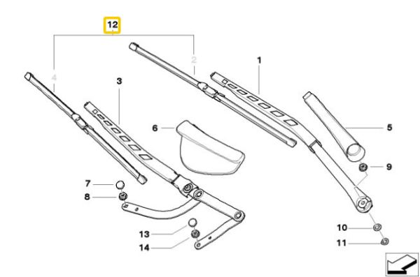 NEW BMW GENUINE 5 SERIES E60 E61 FRONT WINDSHIELD WIPER BLADES SET 61612455442 - Image 2