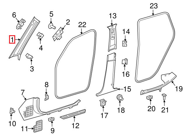 NEW GENUINE MERCEDES-BENZ GLC C253 A-PILLAR TRIM LEFT N/S A25369027009F93 - Image 2