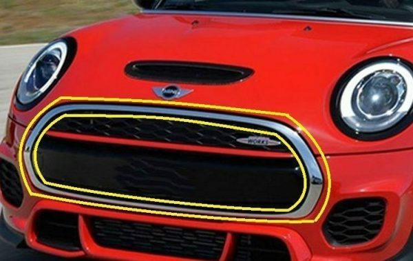 MINI NEW GENUINE F55 F56 F57 JCW FRONT BUMPER CENTER GRILLE FRAME CHROME 51137300589 - Image 2