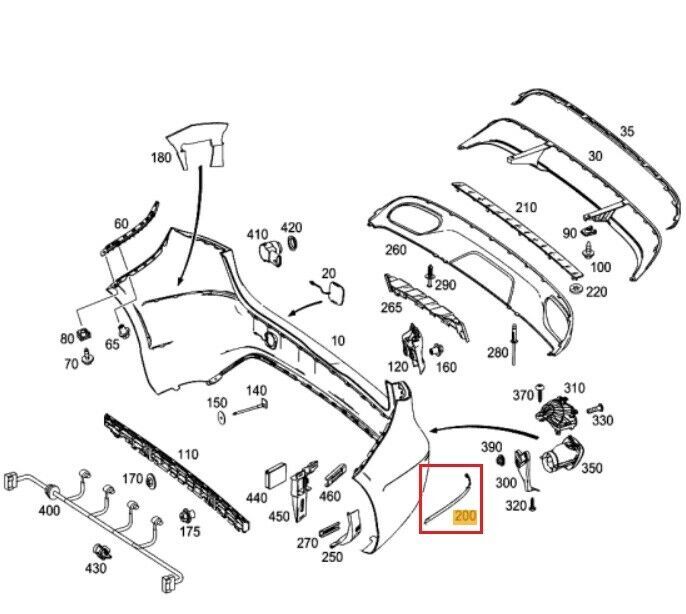 NEW GENUINE MERCEDES BENZ B CLASS W246 REAR BUMPER LEFT SIDE CHROME STRIP TRIM A2468850921 - Image 2