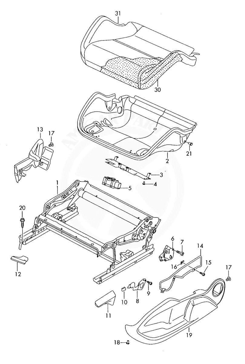 AUDI NEW GENUINE A3 8P TT 8J R8 O/S RIGHT SEAT ADJUSTMENT HANDLE LEVER 8P08812324PK - Image 2