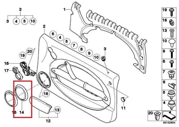 NEW GENUINE MINI R50 R52 R53 SINCE 2004/07 LOWER SPEAKER GRILL SILVER PAIR SET 51417036317 - Image 2