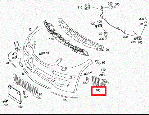 NEW GENUINE MERCEDES BENZ MB A CLASS W169 FRONT BUMPER LEFT FOG LAMP GRILLE A1698850122 - Image 2