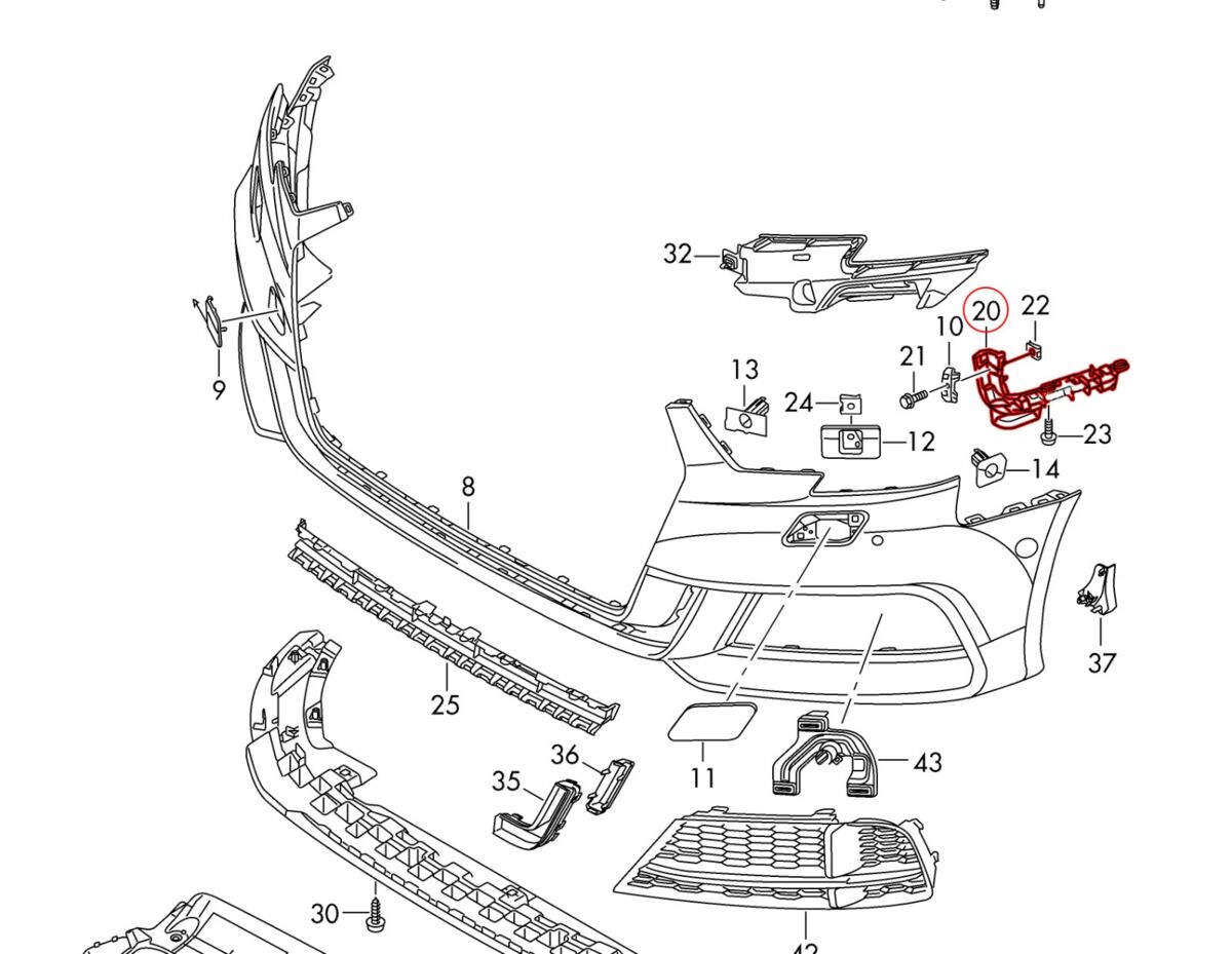 NEW GENUINE AUDI A3 SPORTBACK E-TRON 17- FRONT BUMPER GRILL SIDE RETAINER RIGHT 8V3807184B - Image 2