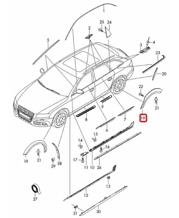 NEW GENUINE AUDI A4 ALLROAD 2010-2016 REAR BLACK TRIM FOR WHEEL ARCH RIGHT O/S 8K9853818V7W - Image 2