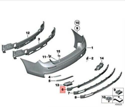 NEW GENUINE BMW 7 SERIES F01 F02 730d REAR BUMPER LOWER TRIM DIFFUSER PRIMED 51128047361 - Image 2