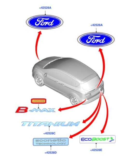 NEW GENUINE FORD B-MAX 12- REAR TAILGATE B-MAX INSCRIPTION BADGE EMBLEM 1774661 - Image 2