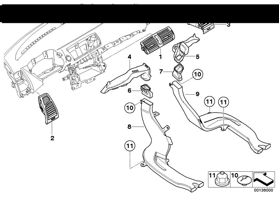 BMW NEW GENUINE 1 SERIES E81 E82 E87 E88 FRESH AIR VENT GRILLE CENTER 64227059189 - Image 2