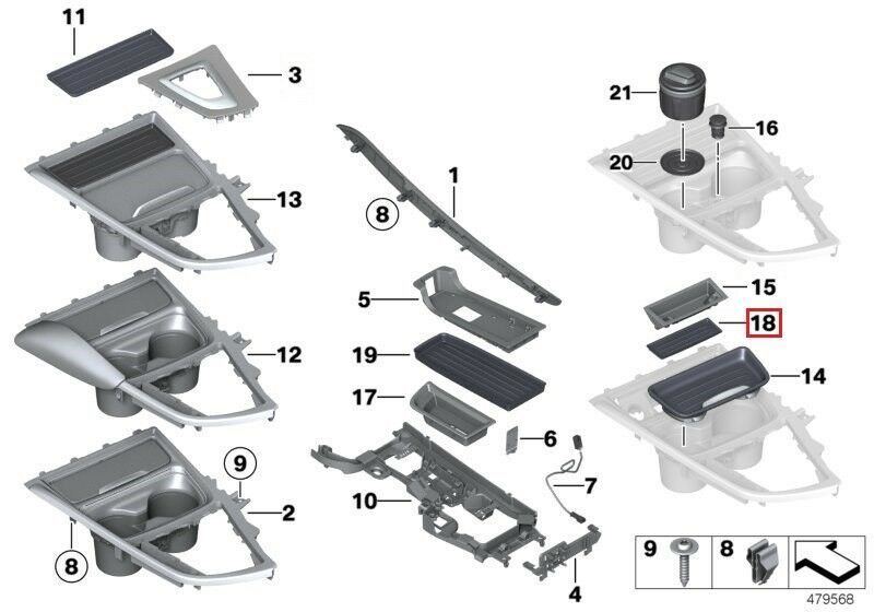 BMW NEW GENUINE 3 4 SERIES F30 F31 F32 INSERT MAT STORAGE COMPARTMENT 51169232065 - Image 2