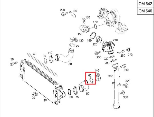 NEW GENUINE MERCEDES BENZ OM642 INTERCOOLER PIPE SEAL A0289974548 - Image 2