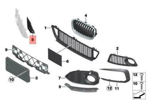NEW GENUINE BMW 1SER F20 F21 LCI FRONT M SPORT ORNAMENTAL GRILLE COVER RIGHT O/S 51118061322 - Image 3