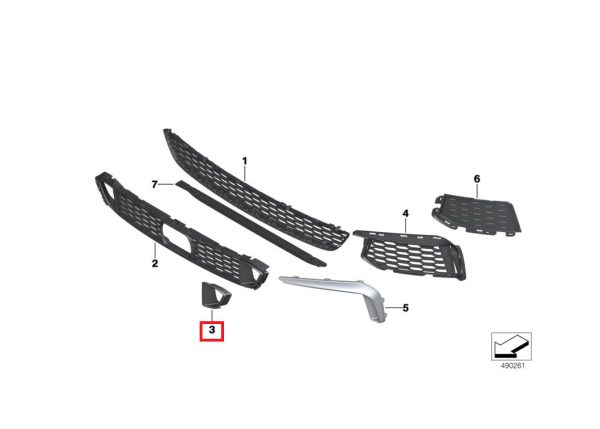 NEW GENUINE BMW G32 GT FRONT BUMPER M SPORT LOWER AIR INTAKE FINISHER RIGHT SIDE 51118069708 - Image 2