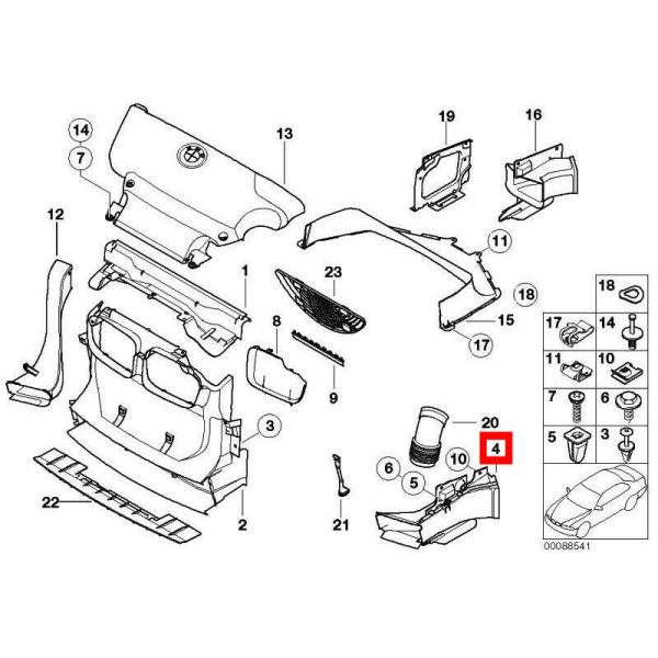 BMW NEW GENUINE 3 SER E46 FRONT M-SPORT BUMPER BRAKE AIR DUCT RIGHT O/S 51717894700 - Image 2