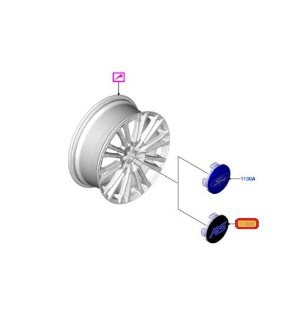 NEW GENUINE FORD FOCUS RS 2017- ALLOY WHEEL RS CENTER CAP COVER 1PCS 2242306 - Image 2