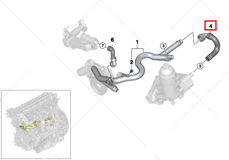 BMW GENUINE NEW E90 E91 E92 E93 E60 E61 E83 HEAT EXCHANGER RETURN HOSE 11537805359 - Image 2