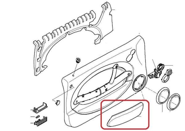MINI NEW GENUINE R50 R52 R53 SINCE 2005/02 ARMREST VINYL LEFT N/S PANTHER BLACK 51417133515 - Image 2