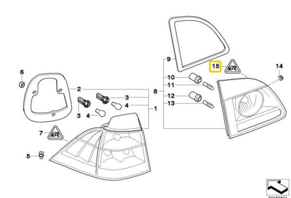 NEW GENUINE BMW E90 E91 E65 E66 SOCKET HOUSING REPAIR KIT 4PIN 61132359996 - Image 2