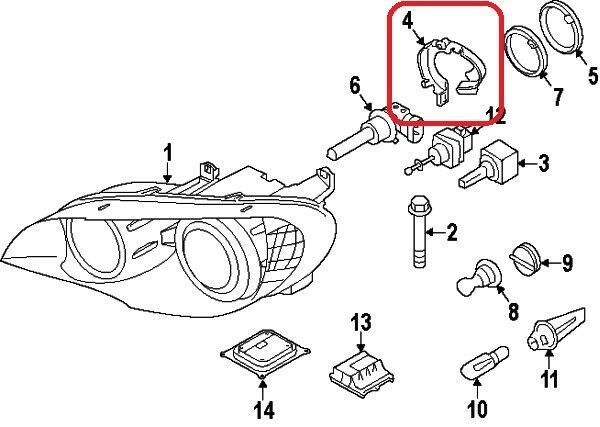 BMW GENUINE NEW 1 5 7 X5 X6 X4 SERIES XENON LAMP BULB HOLDER RETAINER 63117162087 - Image 2