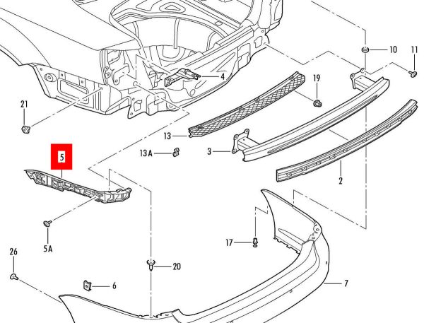 NEW GENUINE VW JETTA MK3 05-10 REAR BUMPER MOUNTING BRACKET LEFT N/S 1K5807393 - Image 2