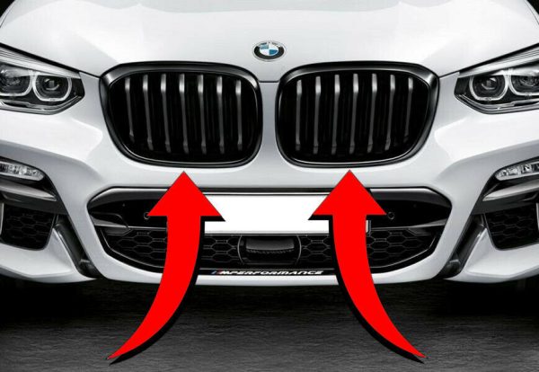 NEW GENUINE BMW X3 G01 X4 G02 FRONT GLOSS BLACK KIDNEY GRILLES PAIR SET 51138469959 / 51138469960 - Image 2