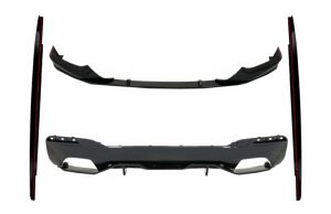 Bumper Spoiler Lip with Diffuser and Side Skirts Extension suitable for BMW 5 Series G30 Limousine G31 Touring (2017-2019) M Sport Design