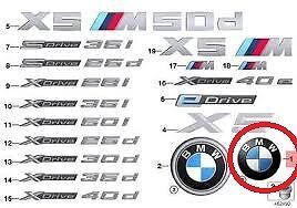 BMW NEW GENUINE X5 F15 X6 F16 X1 E48 FRONT BADGE EMBLEM 51147376339 - Image 3