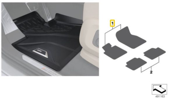 NEW GENUINE BMW ALL WEATHER RUBBER BLACK FLOOR MAT FRONT SIDE LHD 51472458559 - Image 2