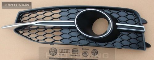 Genuine Left Front bumper side grills/ mesh Black/silver strip For Audi A7 S7 4G 10-14