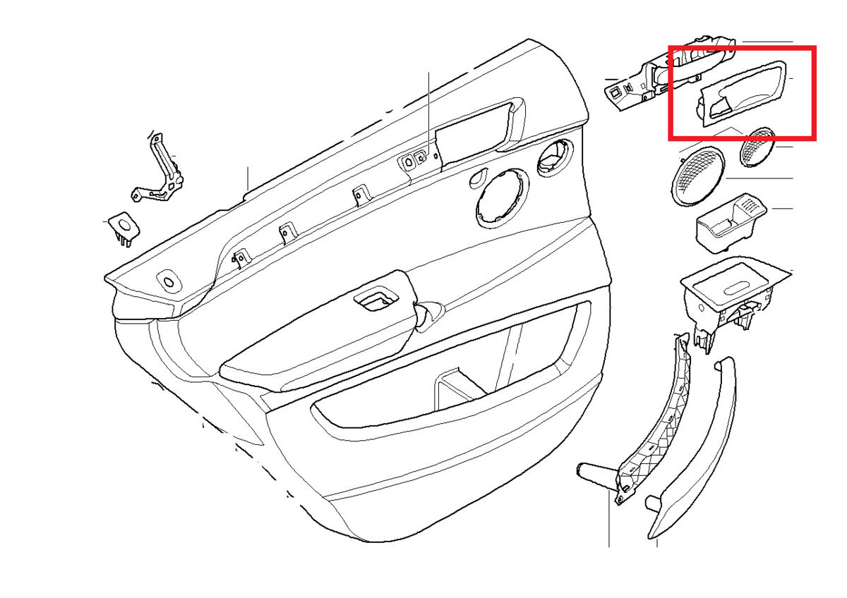 BMW NEW GENUINE X5 SERIES E70 REAR DOOR INTERIOR TRIM HANDLE COVER BLACK LEFT 51426973739 - Image 2