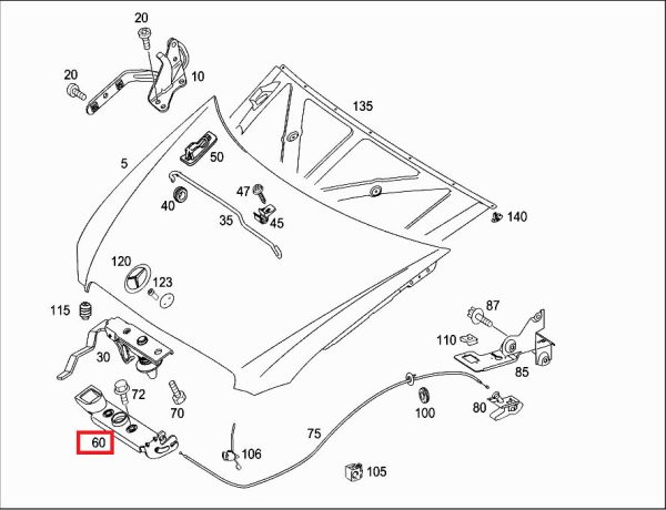 NEW GENUINE MERCEDES SPRINTER 906 SLAM PANEL BONNET LOCK CATCH A9067500450 - Image 2