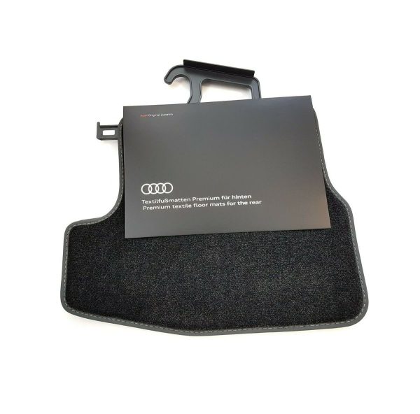 NEW GENUINE AUDI A5 CABRIO 17- REAR PREMIUM BLACK TEXTILE FLOOR MATS 8W7061276CMNO