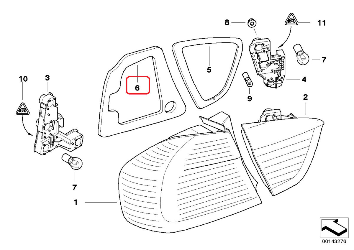 BMW NEW GENUINE 3 SERIES E90 REAR TAIL LIGHT GASKET SEAL RIGHT O/S 63216937470 - Image 2