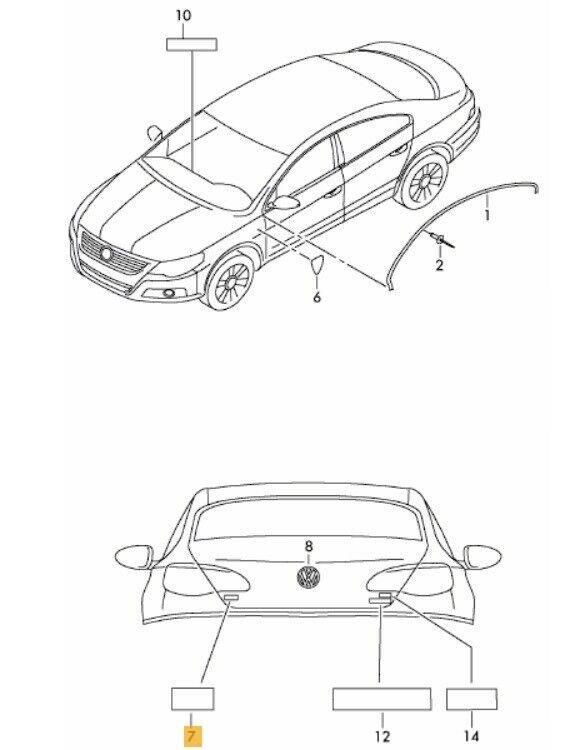 NEW GENUINE VW CC 08-12 CHROME CC TRUNK BOOT LID BADGE EMBLEM 3C8853687B739 - Image 2