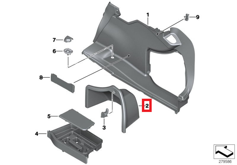 BMW NEW GENUINE 3 SERIES F30 F80 BATTERY COVER TRUNK TRIM 51477239175 - Image 2